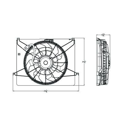 HYUNDAI SONATA RADIATOR & A/C FAN ASSEMBLY (2.4L)(SINGLE FAN) OEM# 253800A170 2009-2010 PL# HY3115134