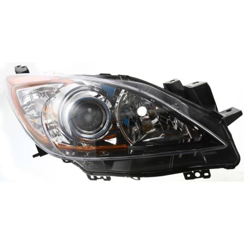 MAZDA MAZDA3 HEAD LAMP RIGHT (Passenger Side) (HALOGEN)(CHR PROJECTOR RING) **CAPA** OEM# BBM4510K0K 2010-2013 PL# MA2519130C