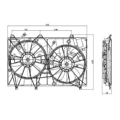 TOYOTA HIGHLANDER HYBRID  RADIATOR & A/C FAN ASSY (DUAL FAN) OEM# 1671120190-PFM 2008-2010 PL# TO3115153
