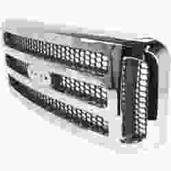FORD TRUCKS & VANS FORD/PU  (F250/350/450/550) Super Duty GRILLE CHROME/GRAY (XLT/OUTLAW/LARIAT)(WO/CHROME PKG)(BAR DESIGN) OEM#6C3Z8200BD 2005-2007 PL# FO1200456