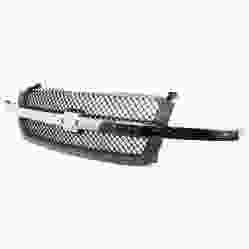 GM TRUCKS & VANS AVALANCHE GRILLE CHR/GRAY TEXT FRAME (For W/ Steel Bmp Style) OEM#15189270 2002-2006 PL# GM1200474