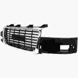 GM TRUCKS & VANS CHEVY/GMC/VAN(Express/Savana)  GRILLE CHROME/BLACK (COMPOSITE HEAD LAMP)(GMC) OEM#84689071 2003-2025 PL# GM1200532